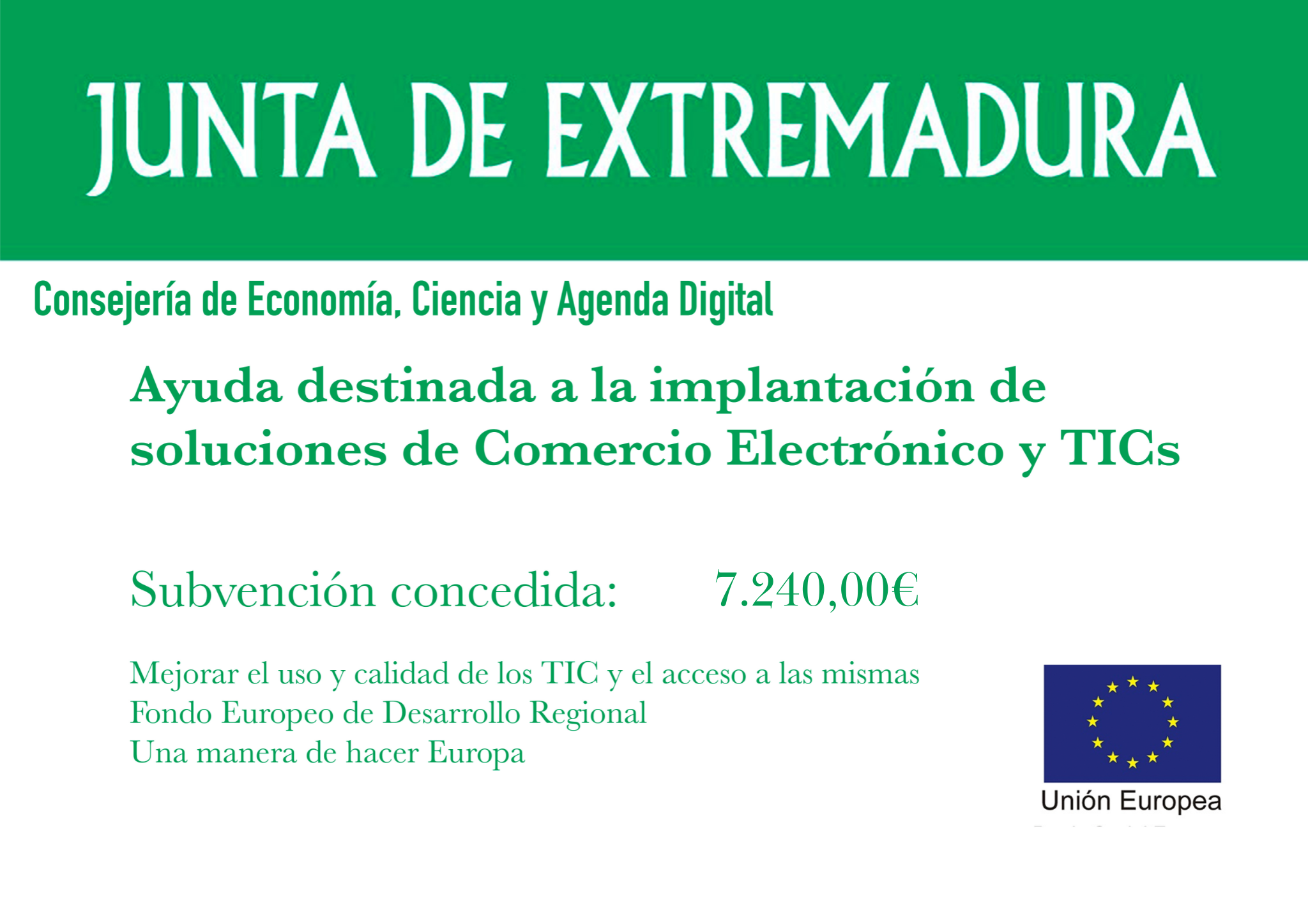 Subvención - Junta de Extremadura